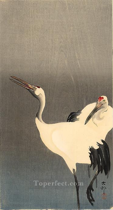 two white cranes Ohara Koson Shin hanga Oil Paintings